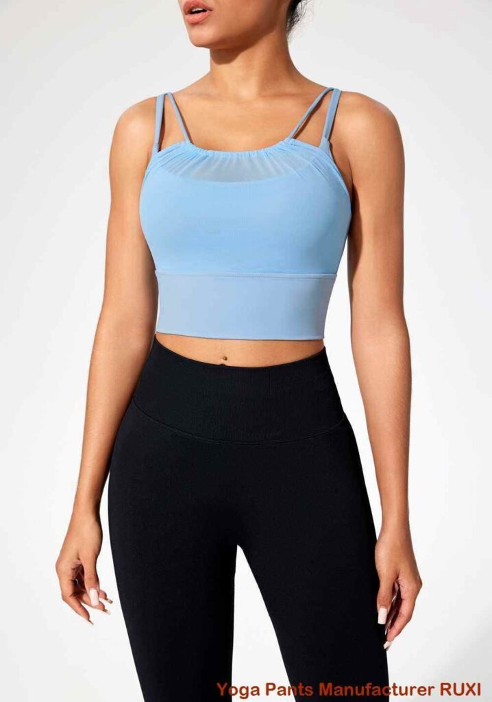 leggings ហាត់ប្រាណពណ៌ខ្មៅ RUXI