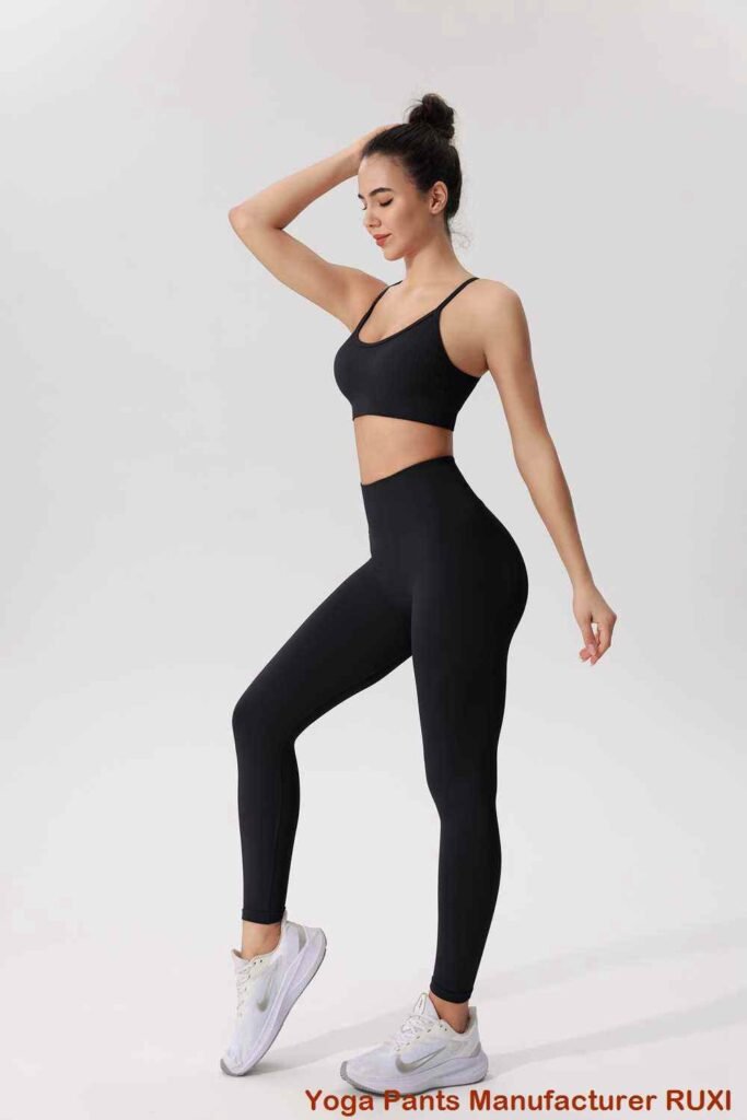 leggings ហាត់ប្រាណពណ៌ត្នោត RUXI