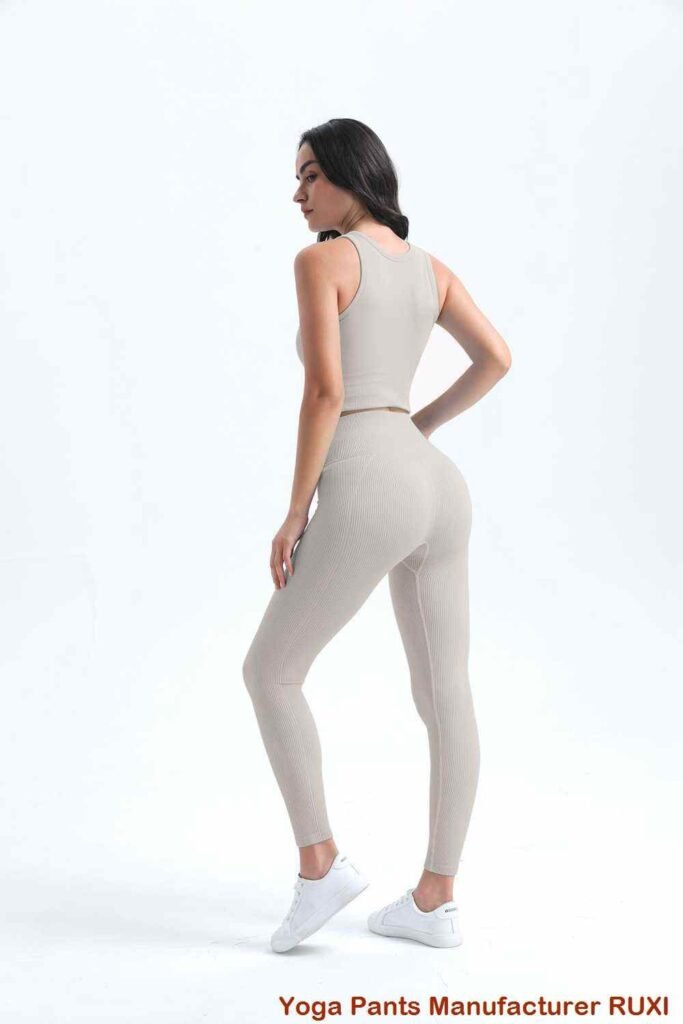 leggings ហាត់ប្រាណពណ៌ស RUXI jz149