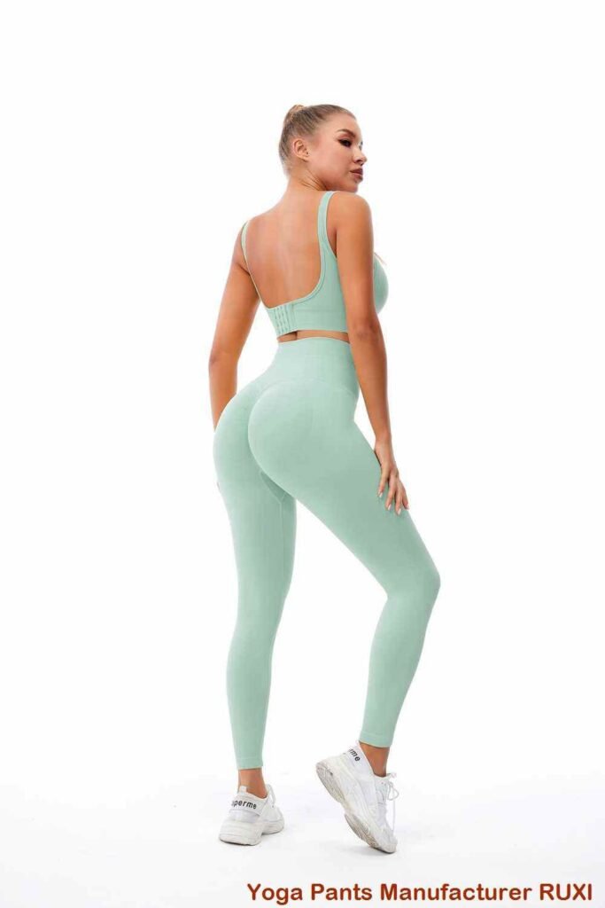 leggings យូហ្គាពណ៌ខ្មៅ RUXI jz204